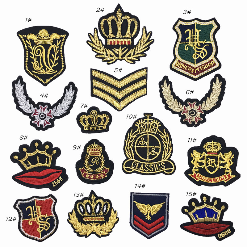 Rucksack Military Style - Gold Crown Military Army Badge Iron