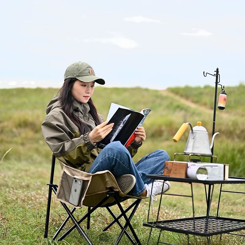 Foldable Backpack Small - Portable Folding Camping Moon Chair, Lightweight