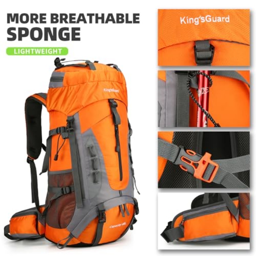 60L Hiking Backpack for Men an - đánh giá và giá Rain Cover Backpack
