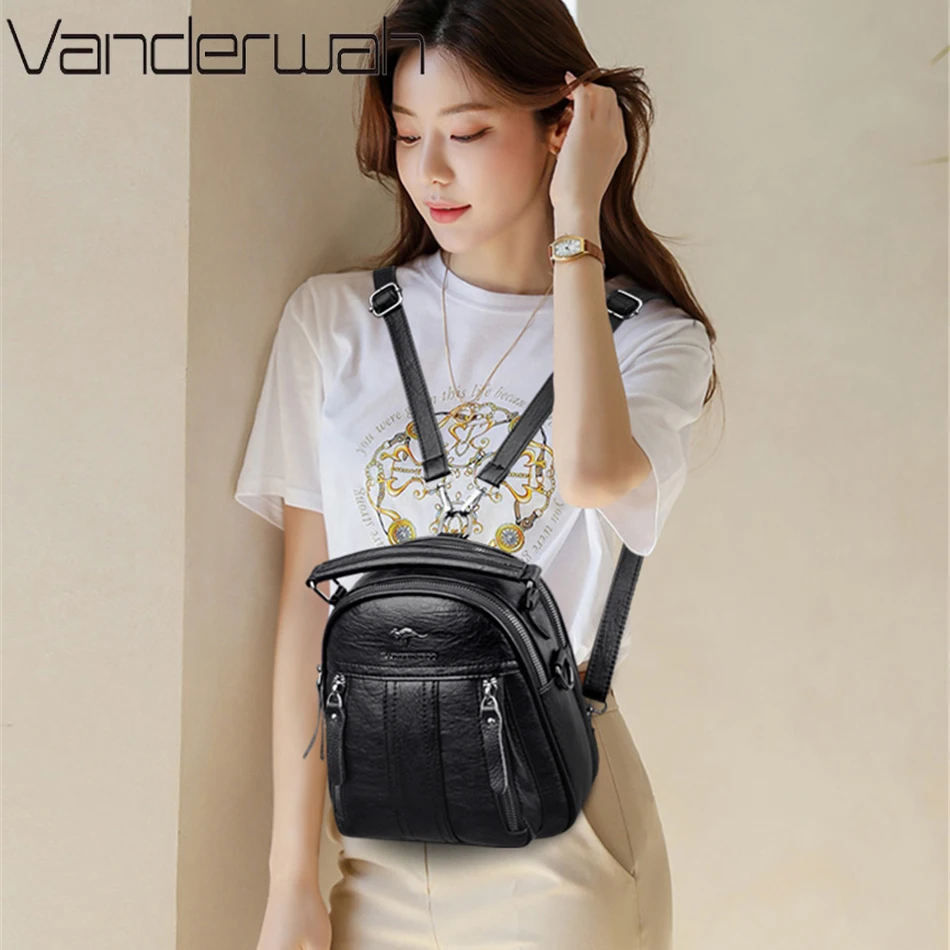 4 In 1 Leather Backpacks Multi - đánh giá và giá Leather Backpack Vintage