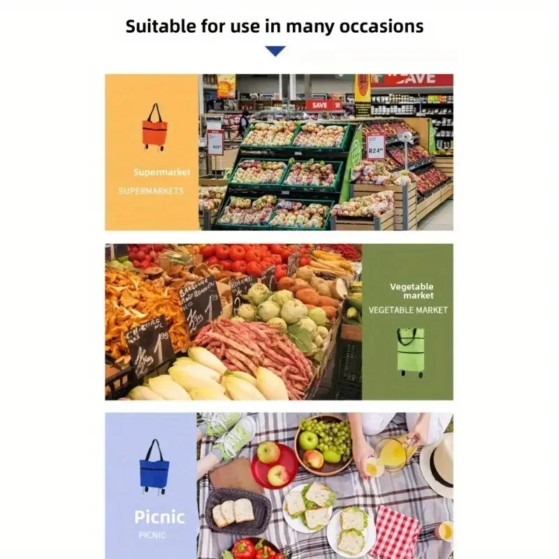 1pc Portable Shopping Cart wit - đánh giá và giá Foldable Backpack Small