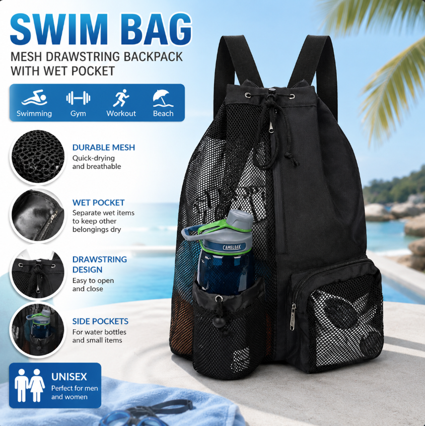 Drawstring Beach Storage Bag M - đánh giá và giá Drawstring Gym Bag