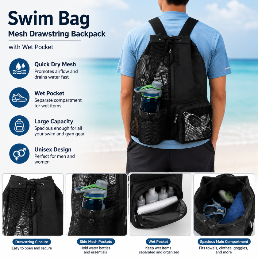 Drawstring Beach Storage Bag M - đánh giá và giá Drawstring Gym Bag