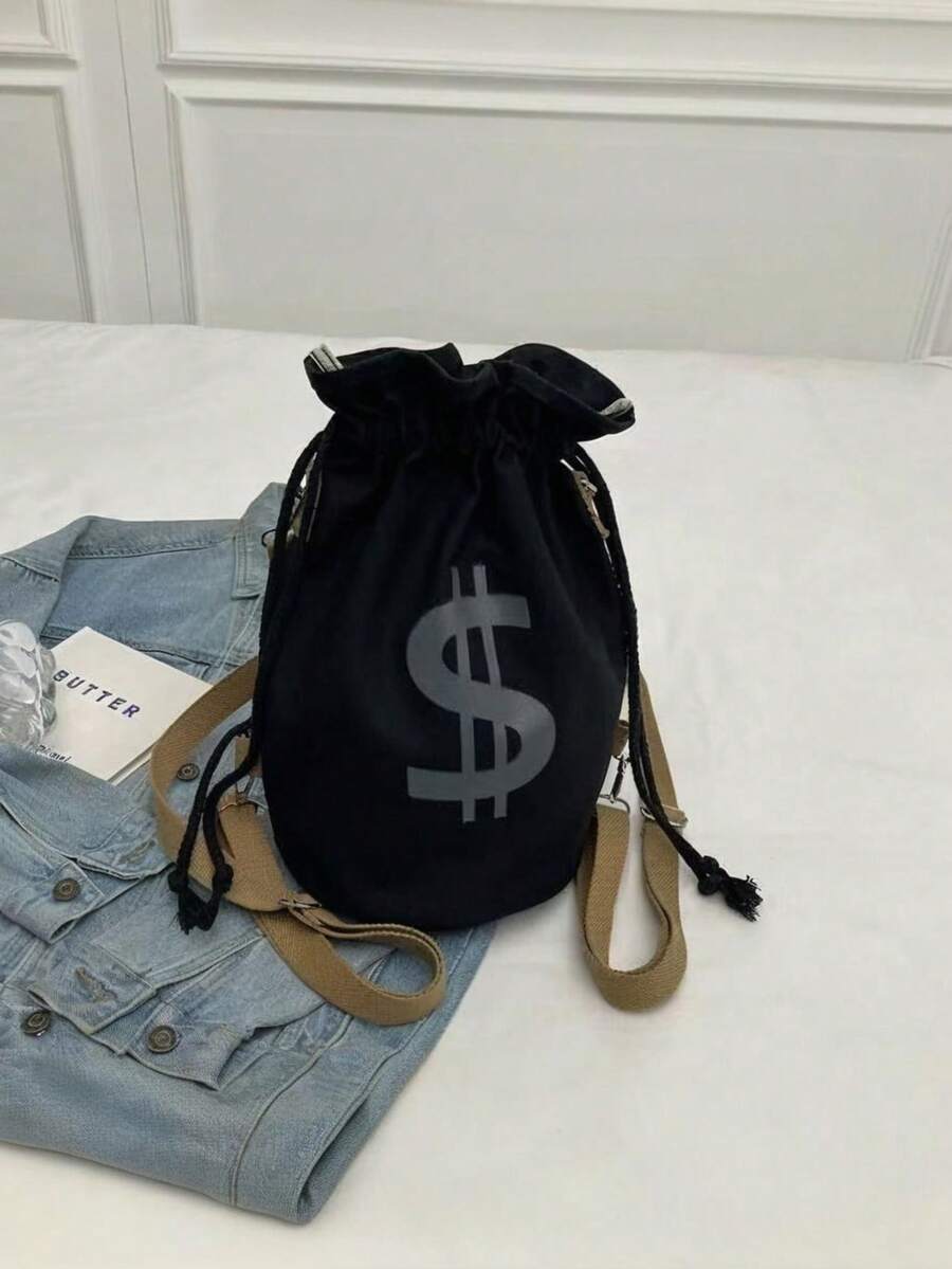 Black Canvas Drawstring Crossb - đánh giá và giá Canvas Backpack Casual