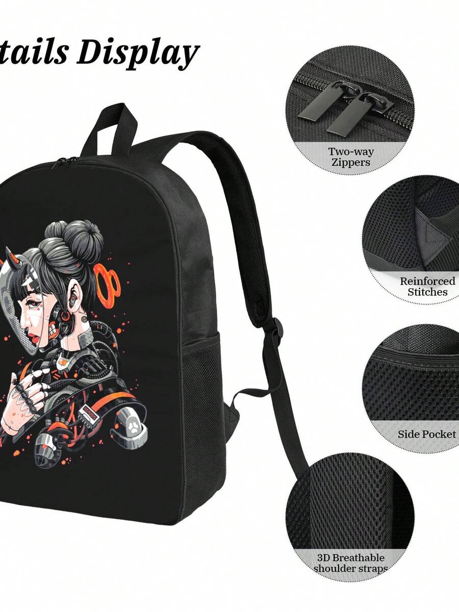 Cyberpunk Cyborg Girl Waterpro - đánh giá và giá Travel Backpack Anti Theft