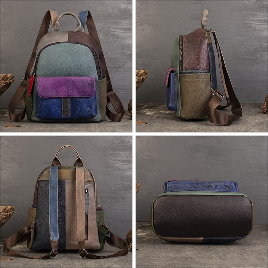 【New Arrival】 Vintage Color Bl - đánh giá và giá Leather Backpack Vintage