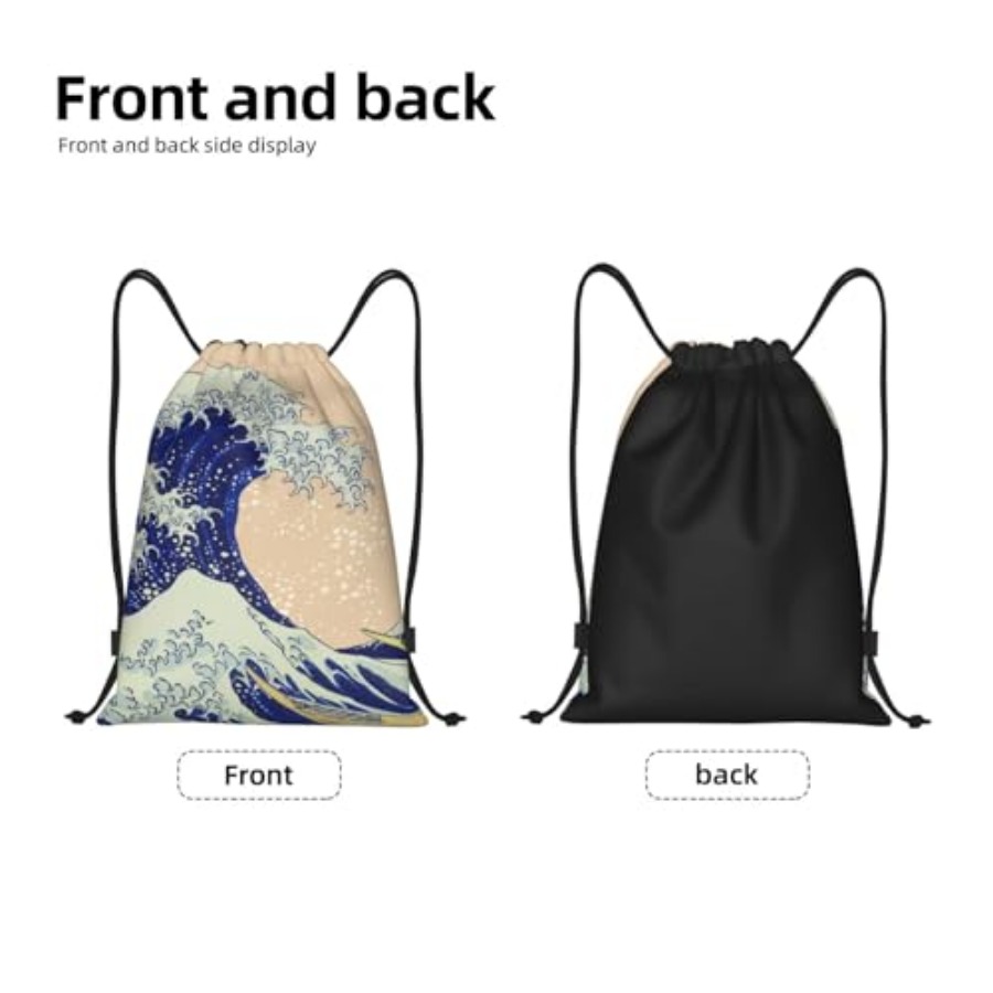 Japanese Kanagawa Ocean Great  - đánh giá và giá Drawstring Gym Bag