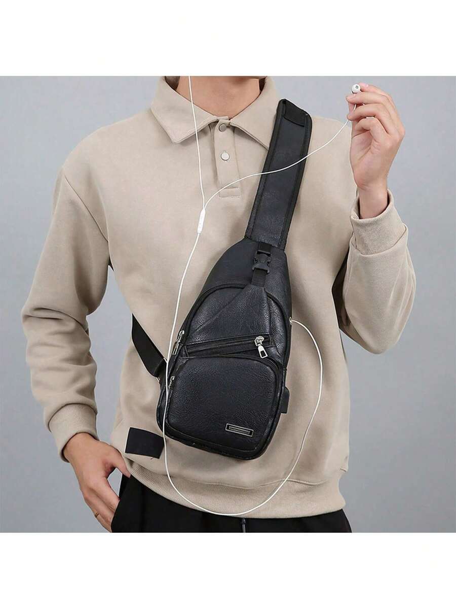 Mens PU Leather Sling Bag With - đánh giá và giá Sling Backpack Shoulder