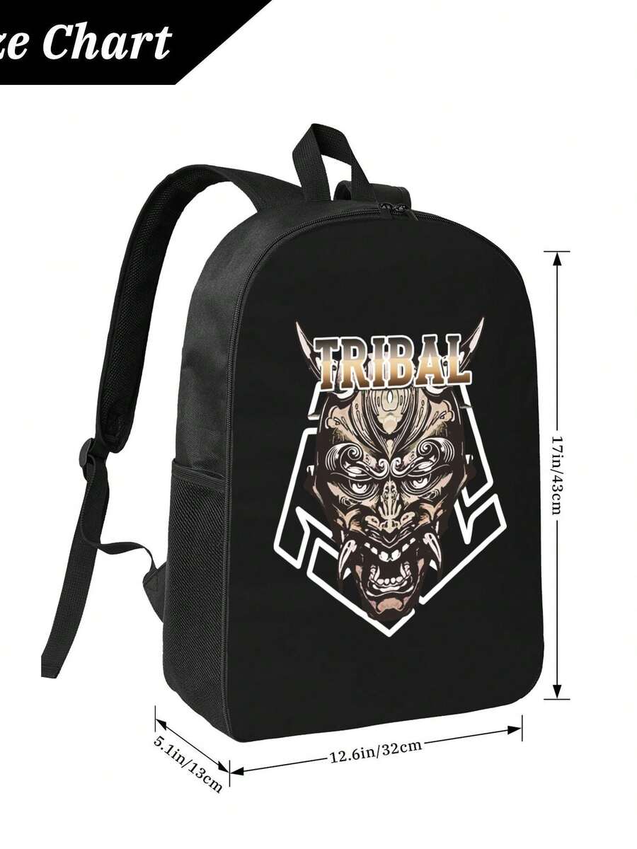 Tribal Demon Print Waterproof  - đánh giá và giá Travel Backpack Anti Theft