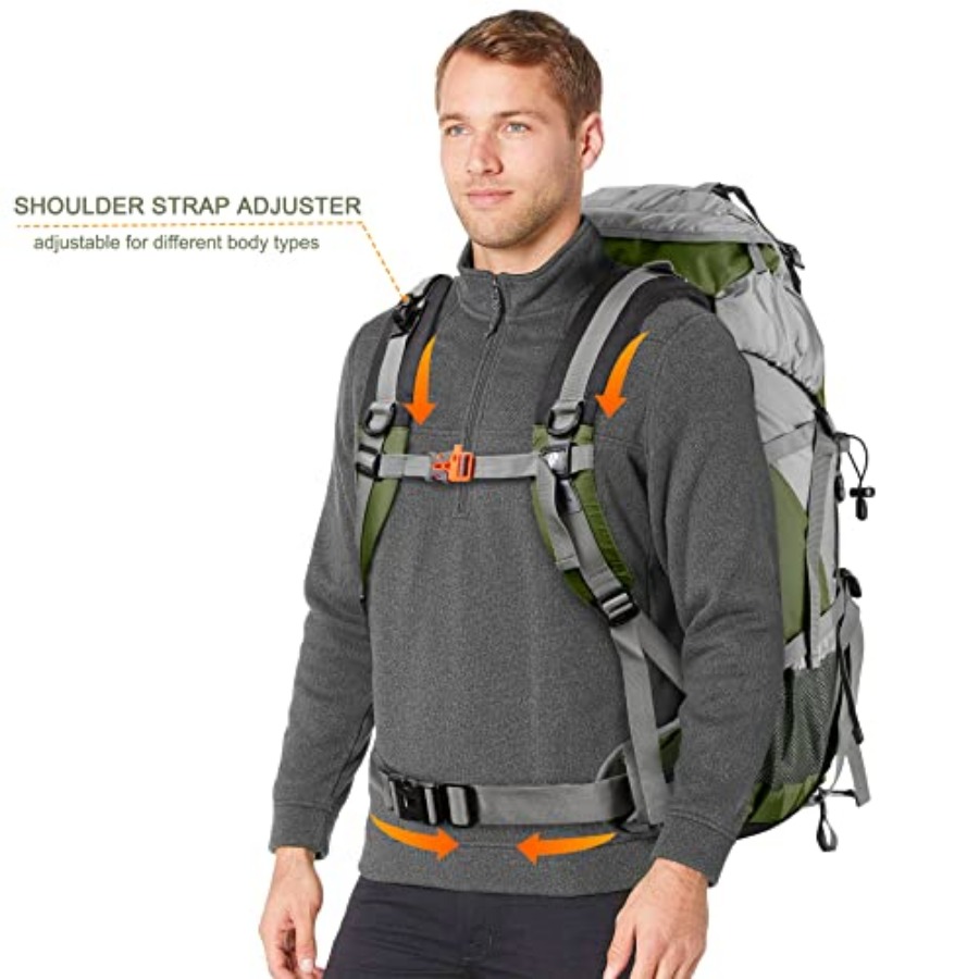 Loowoko 50L Hiking Backpack, W - đánh giá và giá Rain Cover Backpack