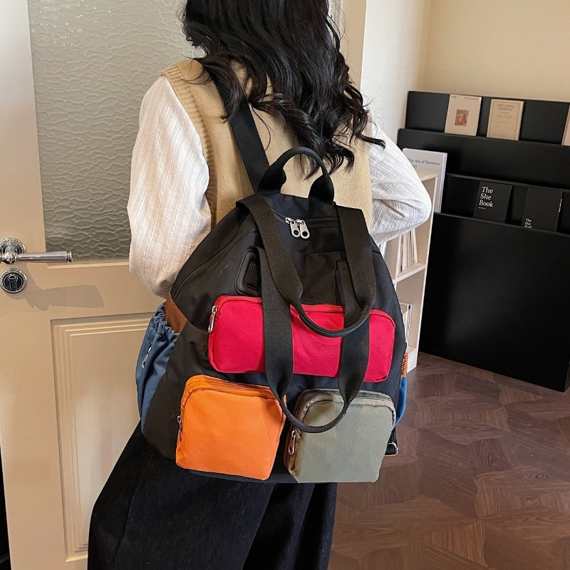Multi-pocket Checkered Youth B - đánh giá và giá Canvas Backpack Casual