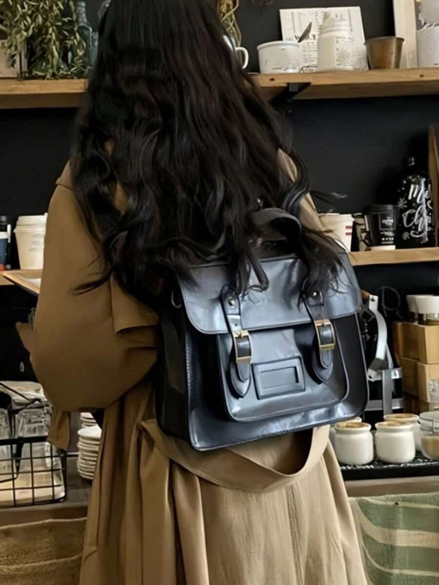 Retro British Style Satchel Ba - đánh giá và giá Leather Backpack Vintage