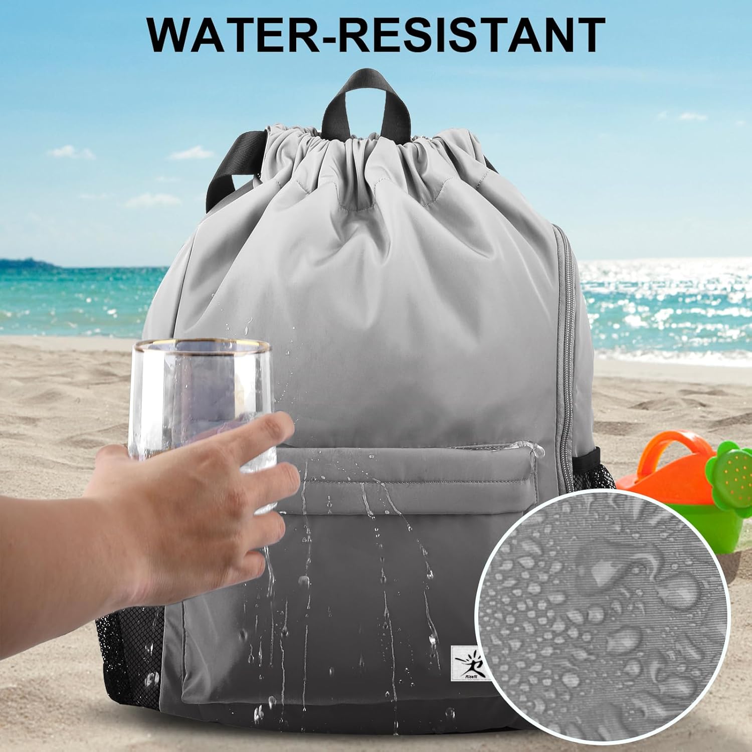 Drawstring Backpack with Mesh  - đánh giá và giá Drawstring Gym Bag
