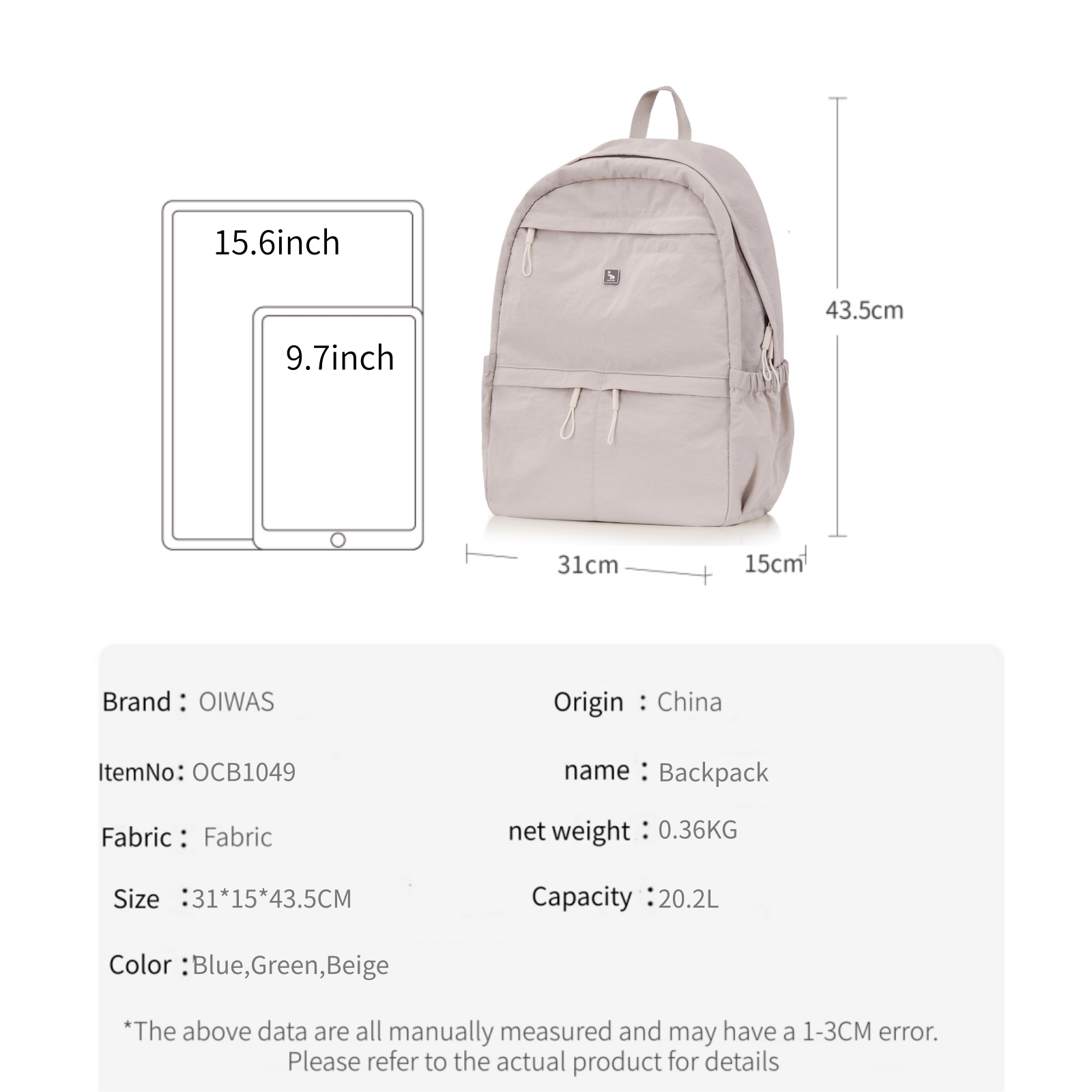 OIWAS Ultra lightweight and st - đánh giá và giá Canvas Backpack Casual