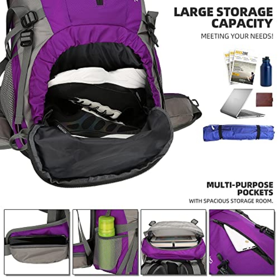 70L Hiking Backpack with Rain  - đánh giá và giá Rain Cover Backpack