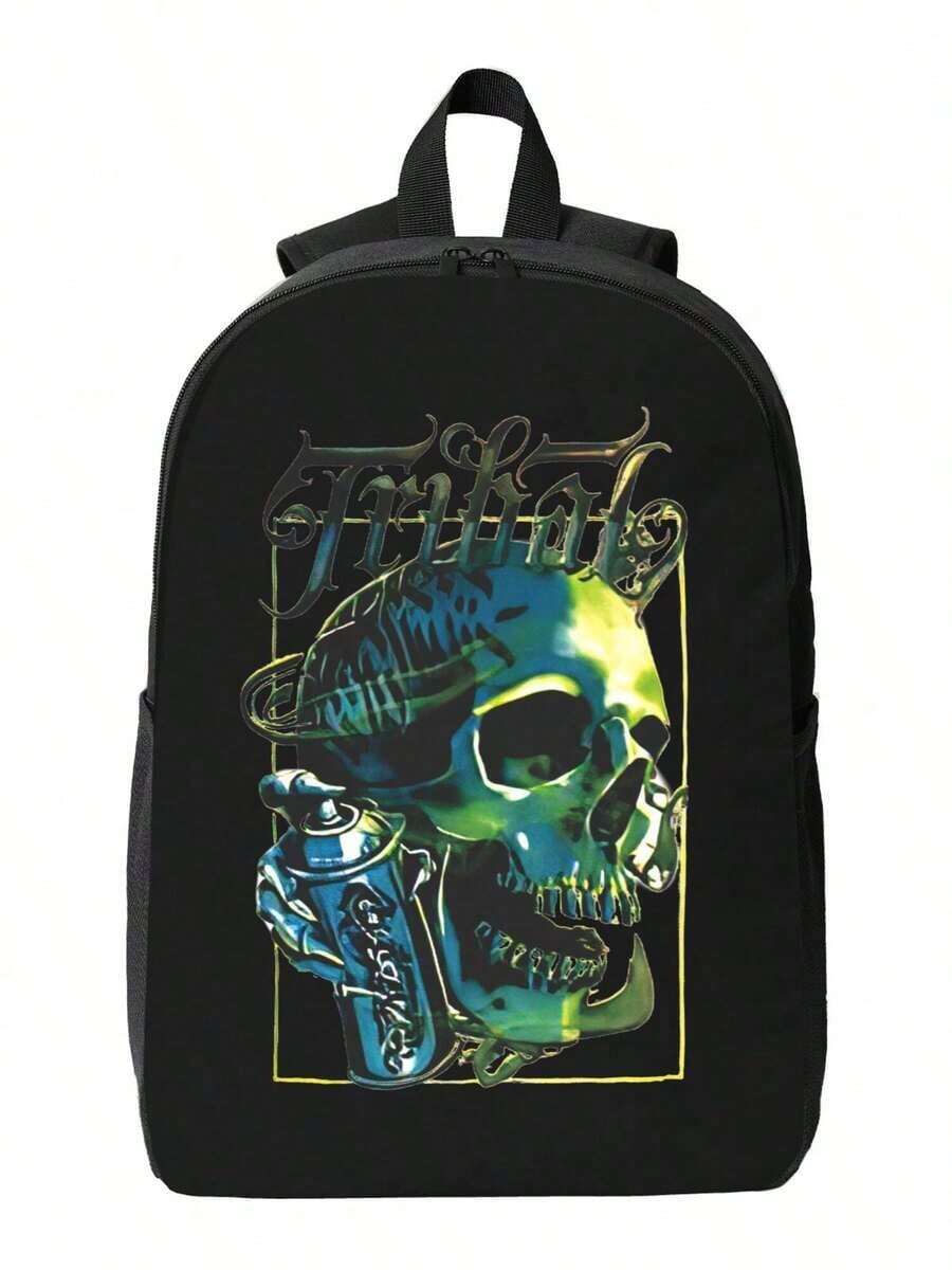 Graffiti Skull Waterproof Back - đánh giá và giá Travel Backpack Anti Theft