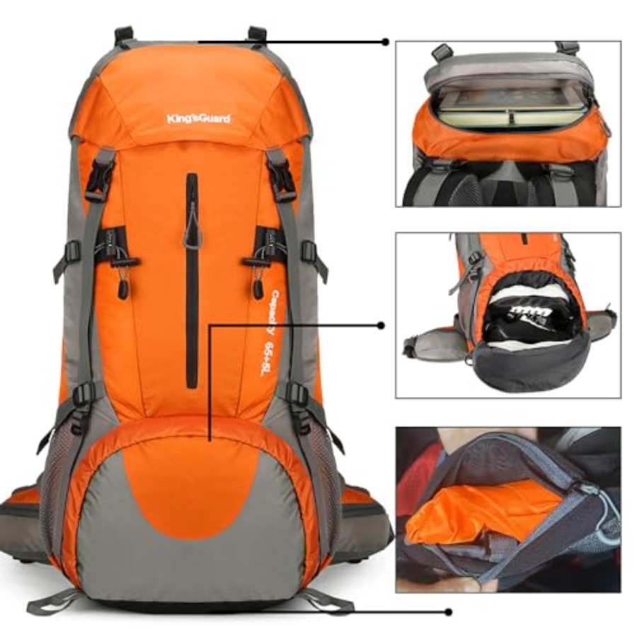 70L Hiking Backpack with Rain  - đánh giá và giá Rain Cover Backpack