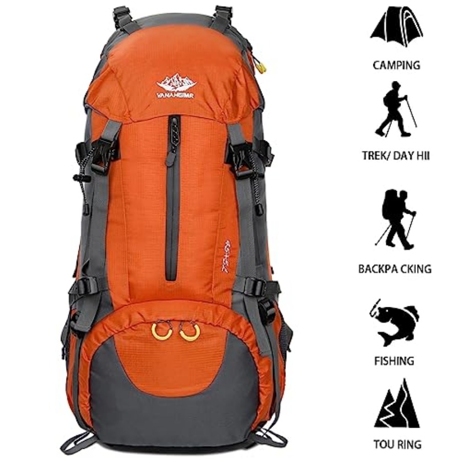 50L Hiking Backpack Men Campin - đánh giá và giá Rain Cover Backpack