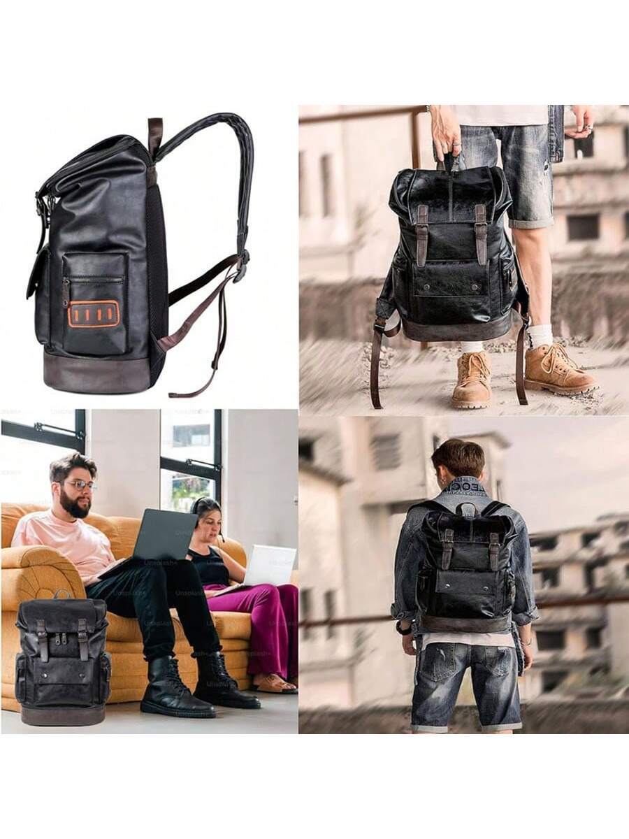 Vintage Black Leather Laptop B - đánh giá và giá Leather Backpack Vintage