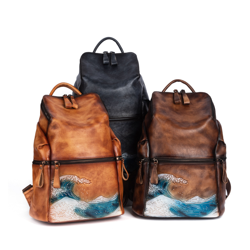 Genuine Real Soft Leather Wome - đánh giá và giá Leather Backpack Vintage
