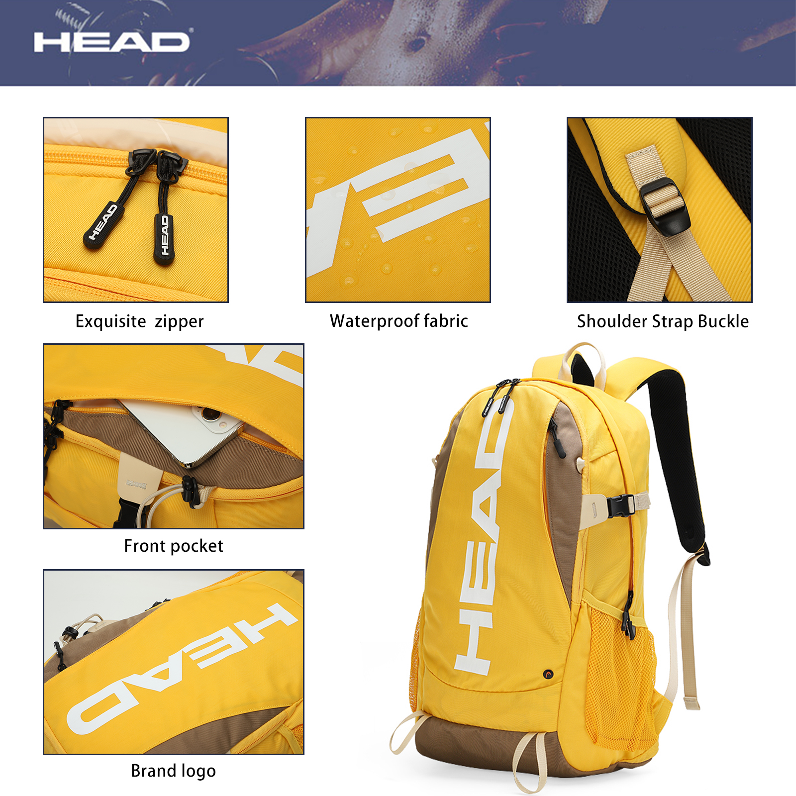 HEAD Waterproof Sport Gym Back - đánh giá và giá Hiking Backpack Waterproof