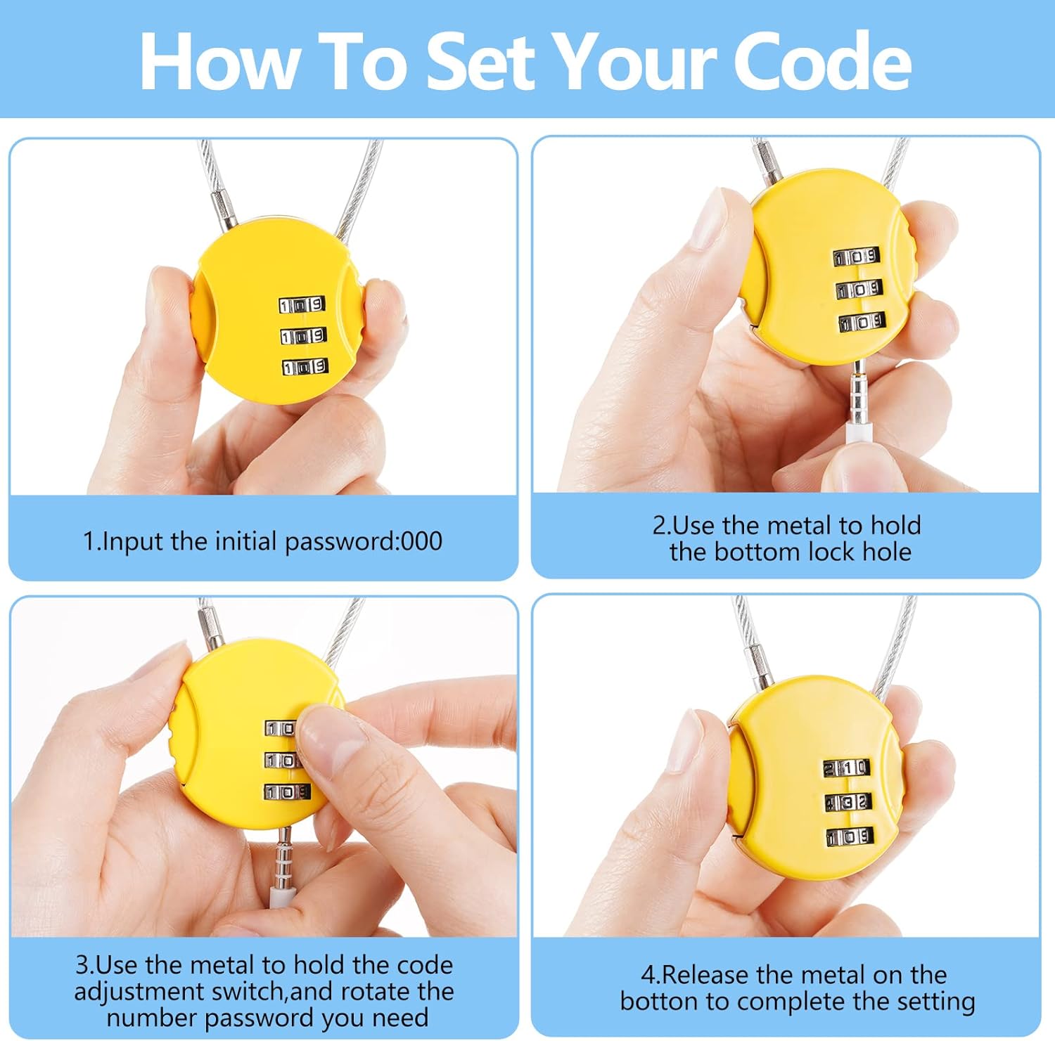 8 Pack Combination Wire Lock 3 - đánh giá và giá Backpack Lock Combo