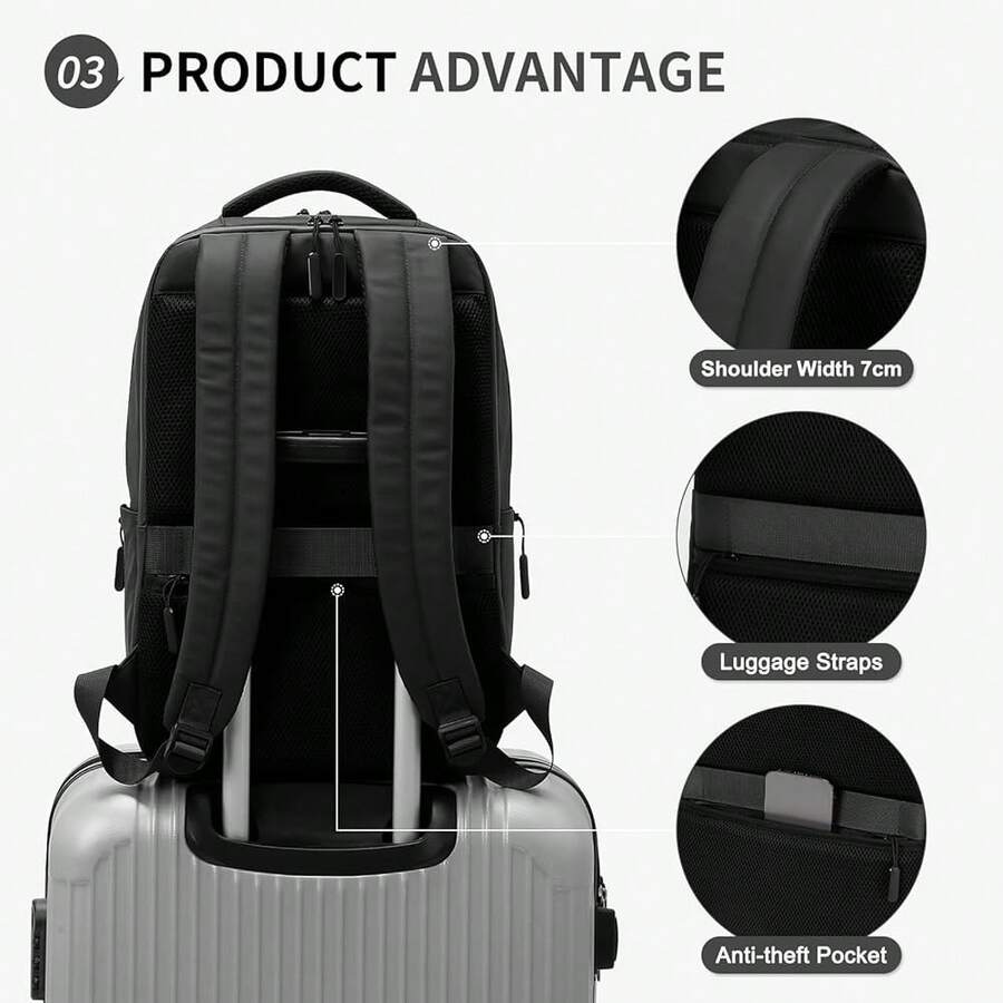 Waterproof Anti-Theft Laptop B - đánh giá và giá Laptop Backpack 15.6
