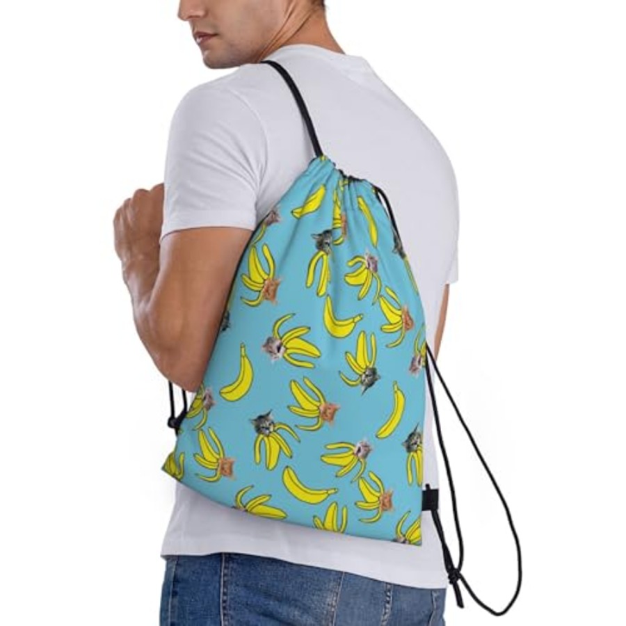 Funny Cat Banana Bananas Draws - đánh giá và giá Drawstring Gym Bag